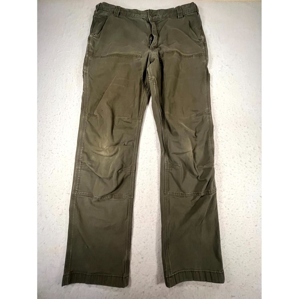 Carhartt Carpenter Pants Mens 36x34‎ Olive Distressed Relaxed Fit Work Utility